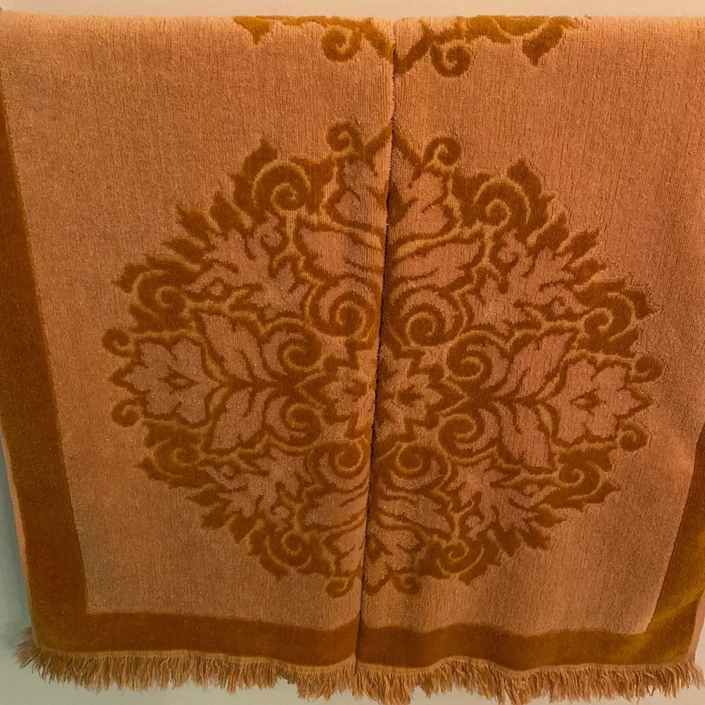 Fieldcrest Vintage Golden Set 2 Bath Towel 2 Wash Cloth 100% Cotton Made In USA